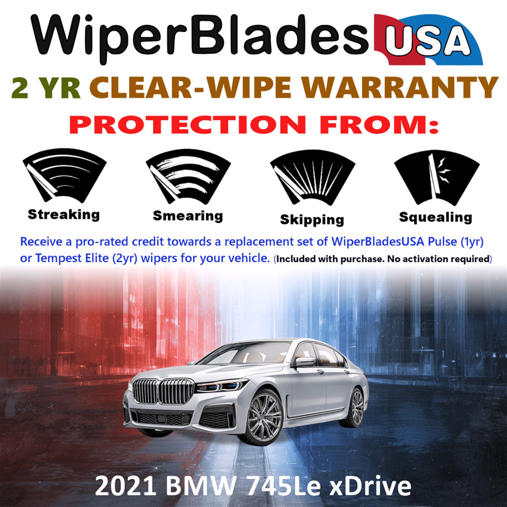 2021 BMW 745Le xDrive Front Wiper blades Set  Includes 2yr Wear Warranty & Free Delivery