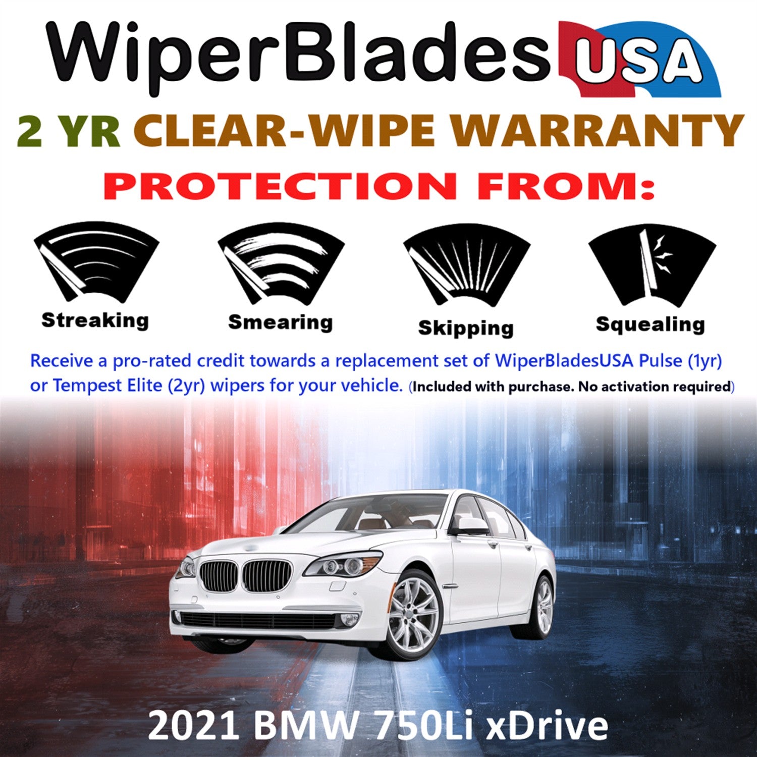 2021 BMW 750Li xDrive Front Wiper blades Set  Includes 2yr Wear Warranty & Free Delivery
