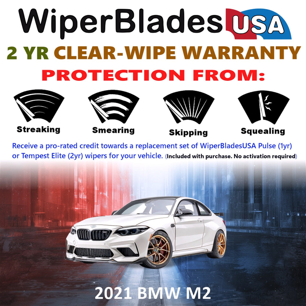 2021 BMW M2 Front Wiper blades Set  Includes 2yr Wear Warranty & Free Delivery