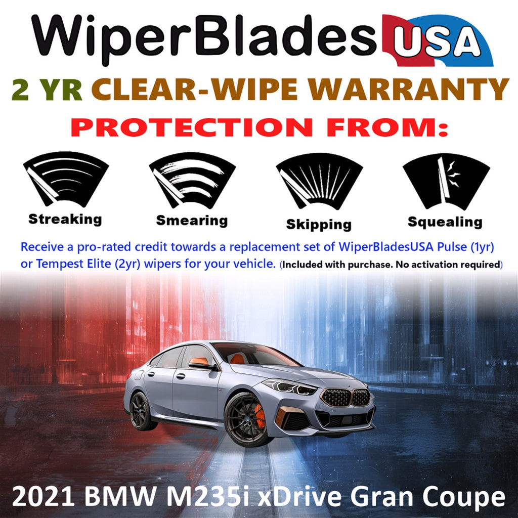 2021 BMW M235i xDrive Gran Coupe Front Wiper blades Set  Includes 2yr Wear Warranty & Free Delivery
