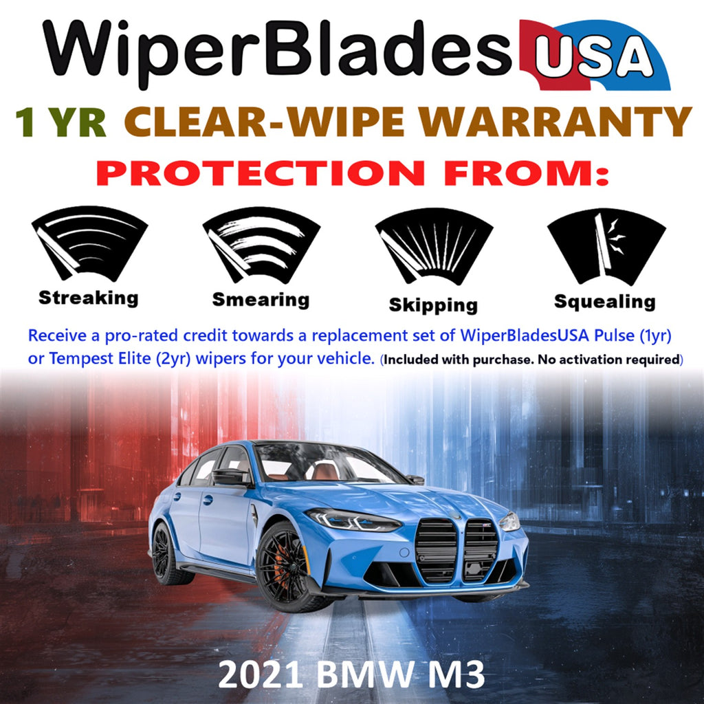 2021 BMW M3 Front Wiper blades Set Includes 1yr Wear Warranty & Free Delivery
