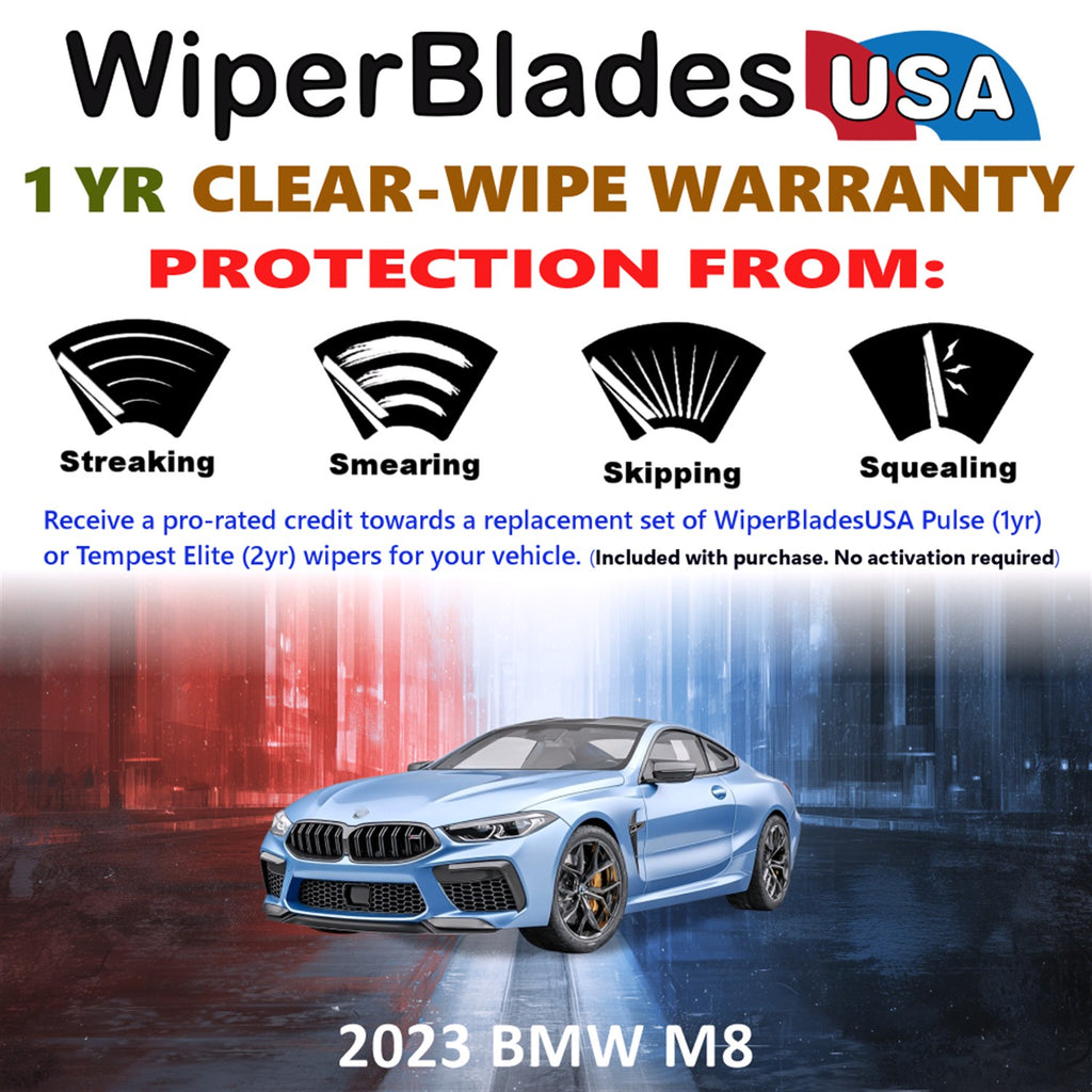 2023 BMW M8 Front Wiper blades Set Includes 1yr Wear Warranty & Free Delivery