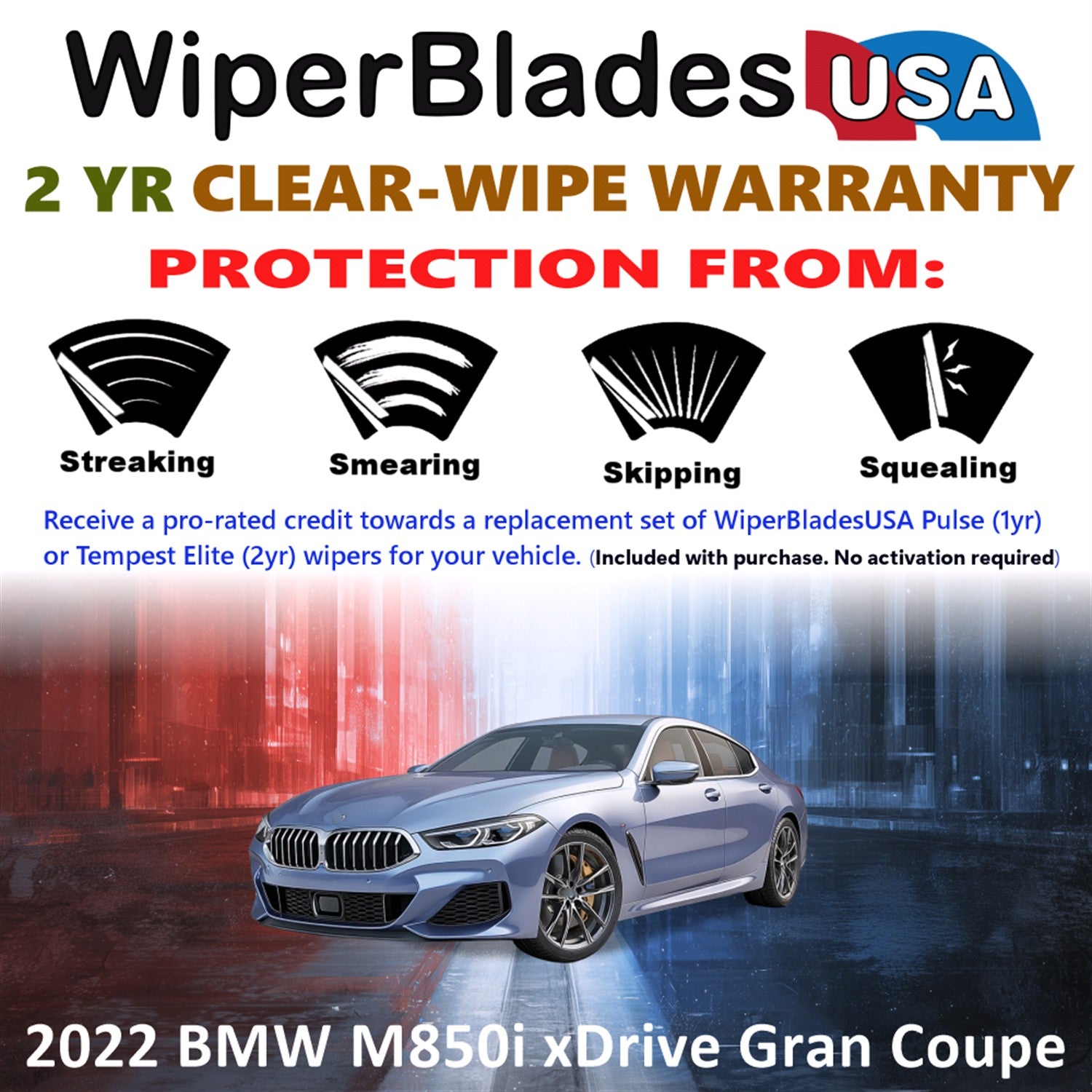2022 BMW M850i xDrive Gran Coupe Front Wiper blades Set  Includes 2yr Wear Warranty & Free Delivery