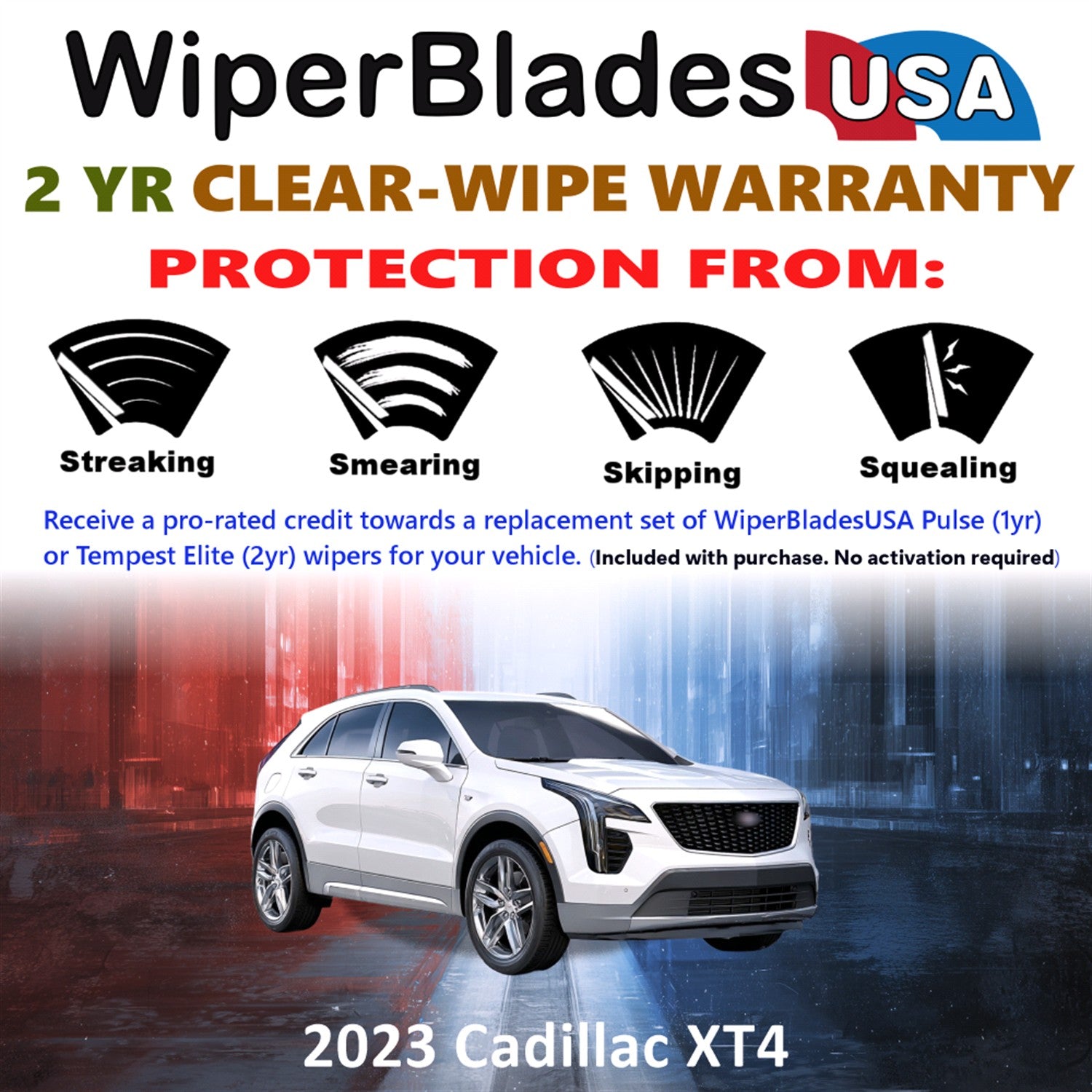 2023 Cadillac XT4 Front Wiper blades Set  Includes 2yr Wear Warranty & Free Delivery