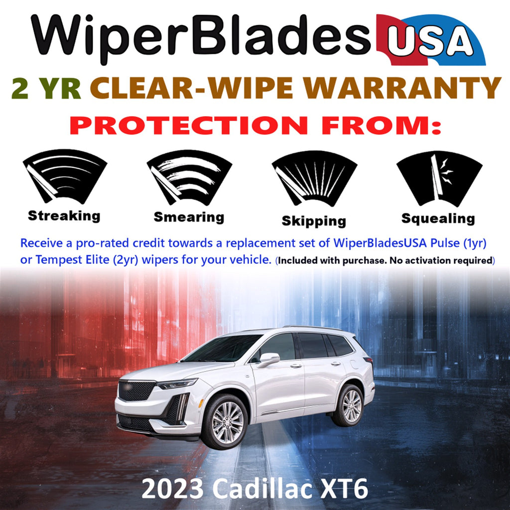 2023 Cadillac XT6 Front Wiper blades Set  Includes 2yr Wear Warranty & Free Delivery