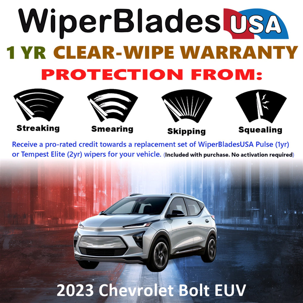 2023 Chevrolet Bolt EUV Front Wiper blades Set Includes 1yr Wear Warranty & Free Delivery