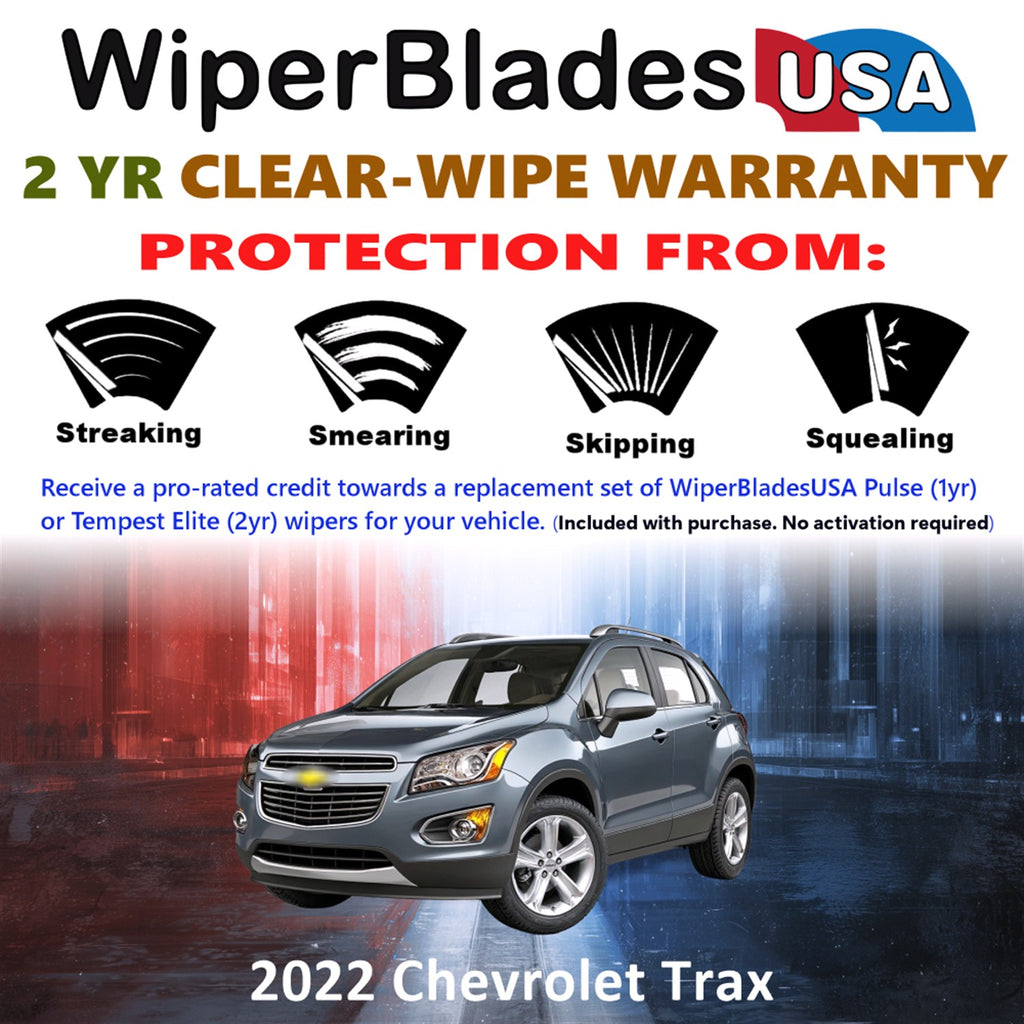 2022 Chevrolet Trax Front Wiper blades Set  Includes 2yr Wear Warranty & Free Delivery