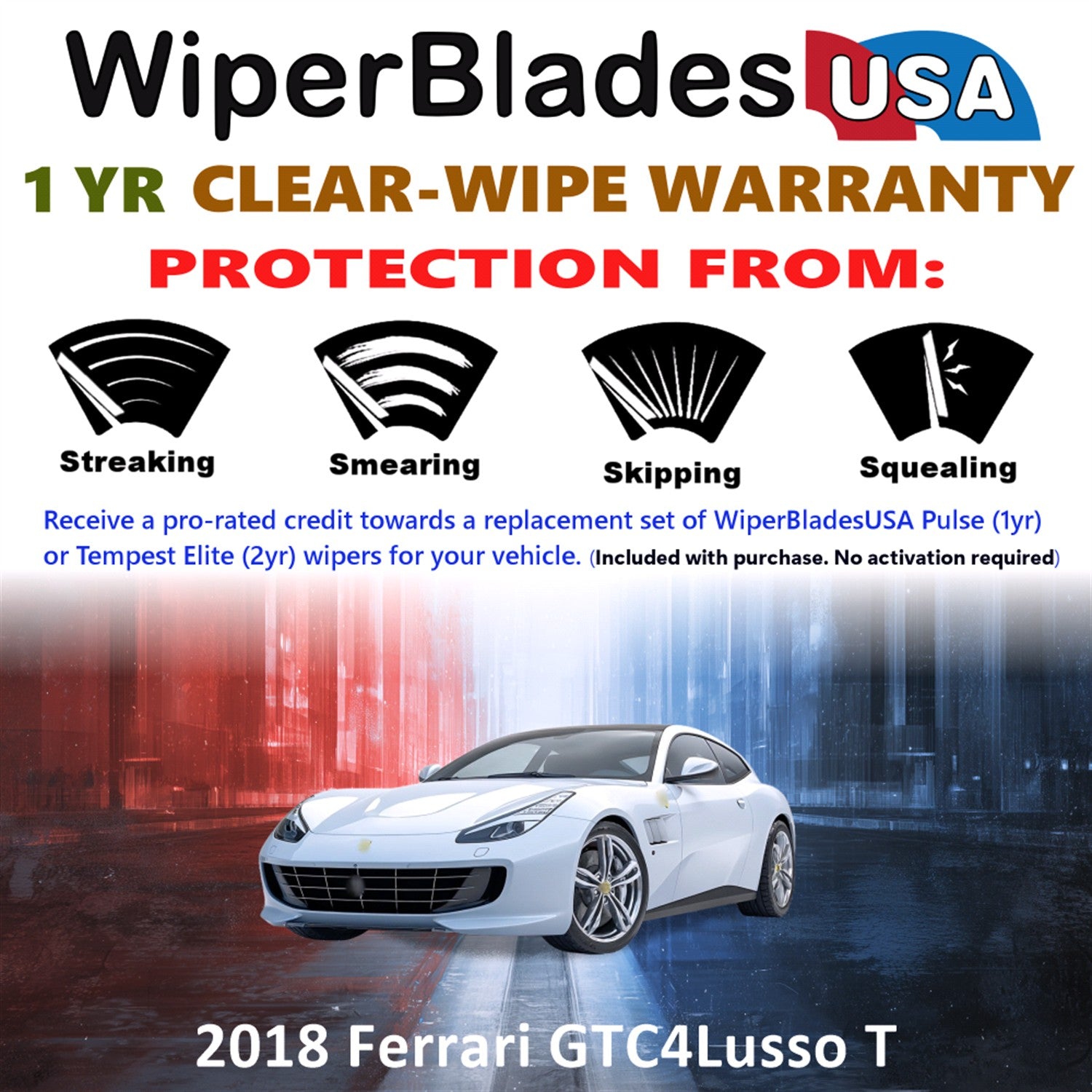 2018 Ferrari GTC4Lusso T Front Wiper blades Set Includes 1yr Wear Warranty & Free Delivery
