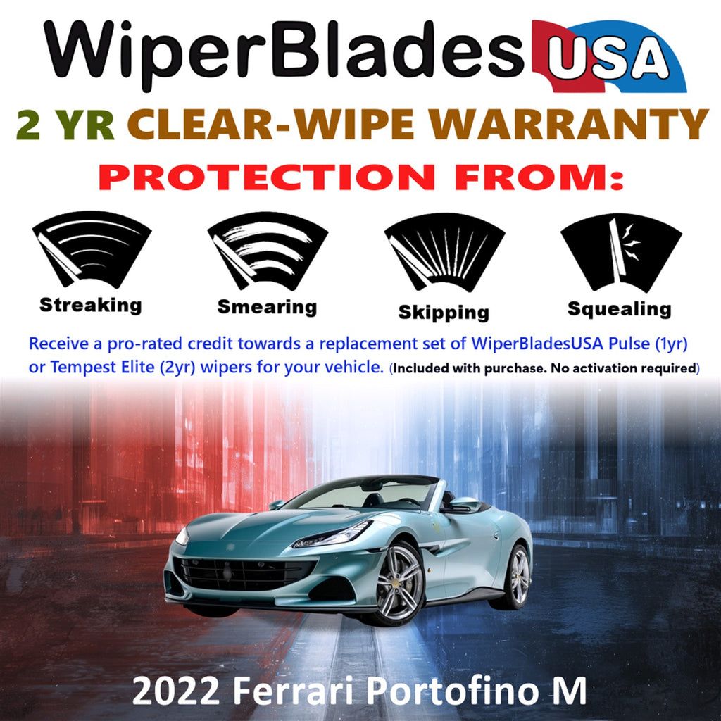 2022 Ferrari Portofino M Front Wiper blades Set  Includes 2yr Wear Warranty & Free Delivery