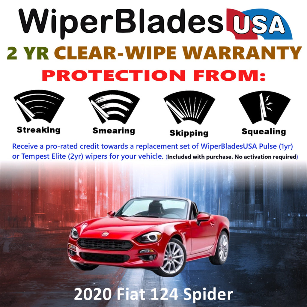 2020 Fiat 124 Spider Front Wiper blades Set  Includes 2yr Wear Warranty & Free Delivery