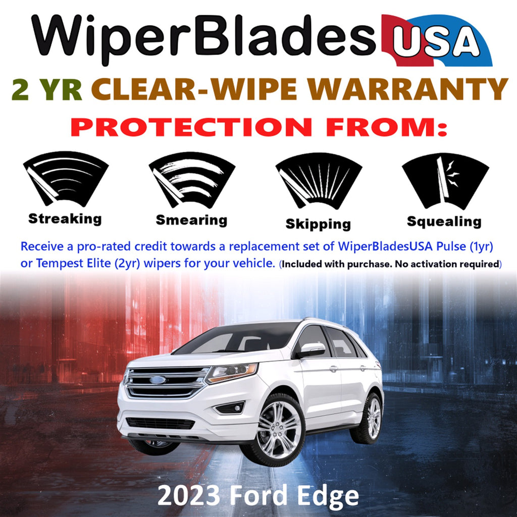 2023 Ford Edge Front w/Rear Wiper blades Set  Includes 2yr Wear Warranty & Free Delivery