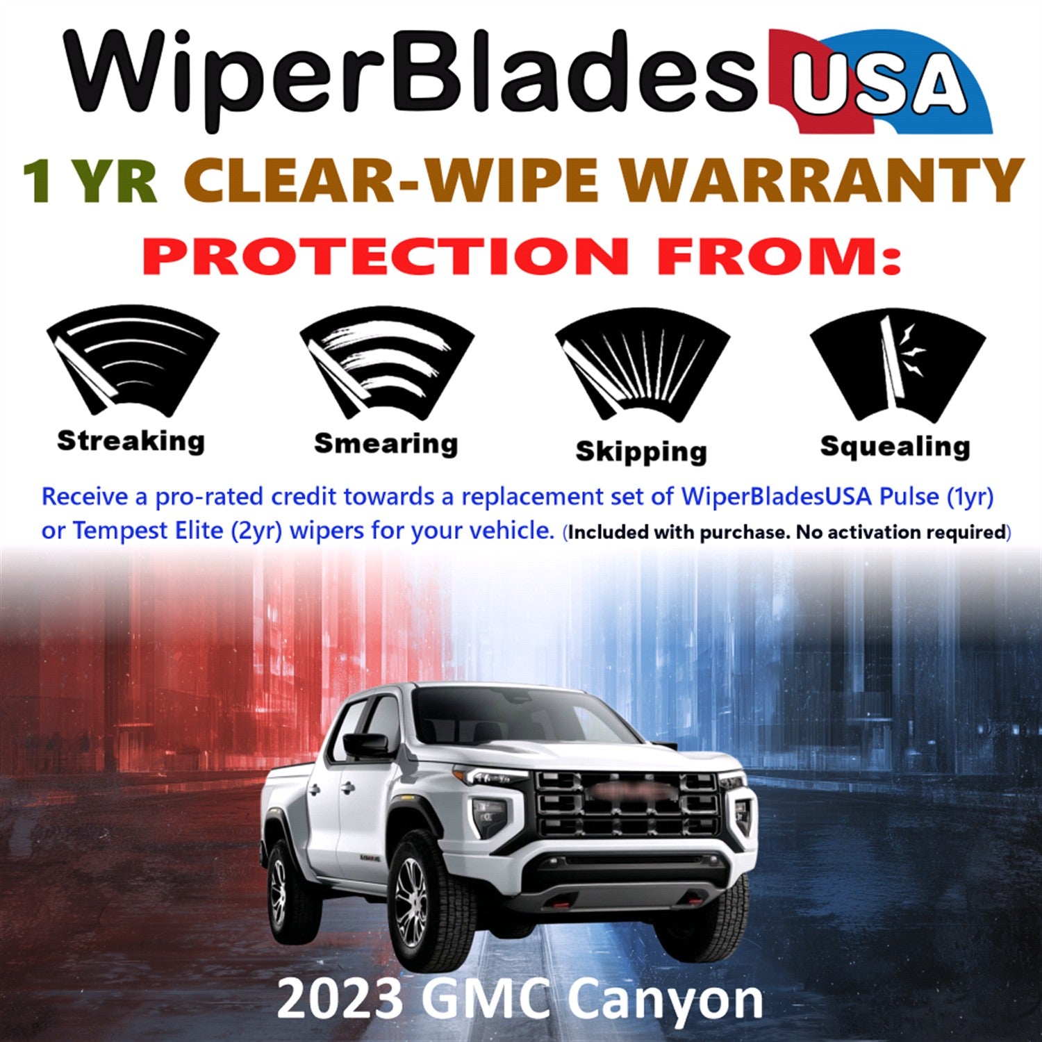 2023 GMC Canyon Front Wiper blades Set Includes 1yr Wear Warranty & Free Delivery