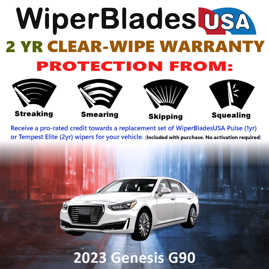 2023 Genesis G90 Front Wiper blades Set  Includes 2yr Wear Warranty & Free Delivery