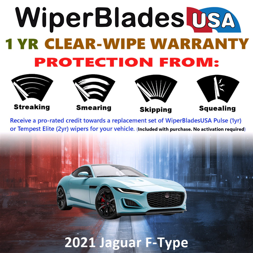 2021 Jaguar F-Type Front Wiper blades Set Includes 1yr Wear Warranty & Free Delivery