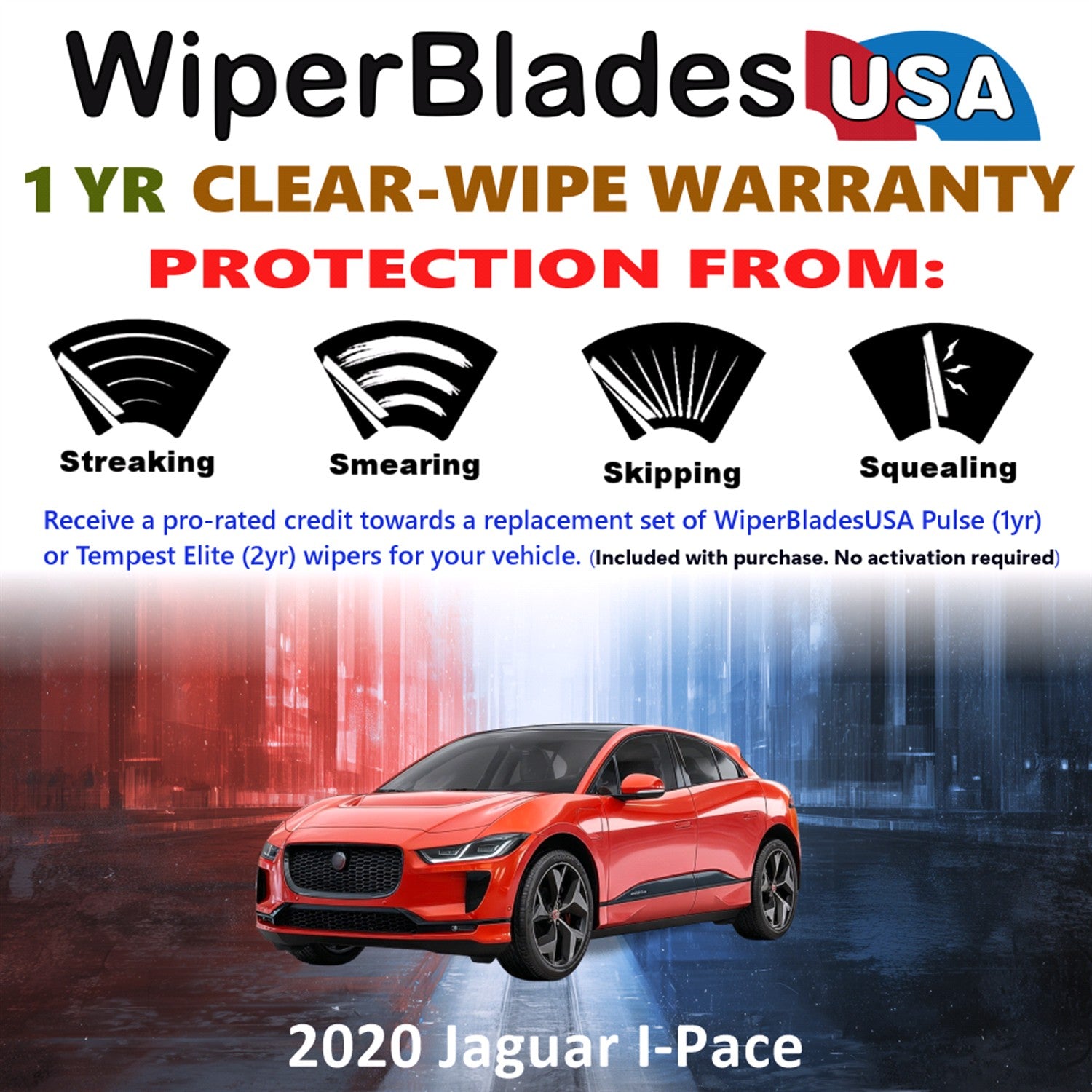 2020 Jaguar I-Pace Front Wiper blades Set Includes 1yr Wear Warranty & Free Delivery