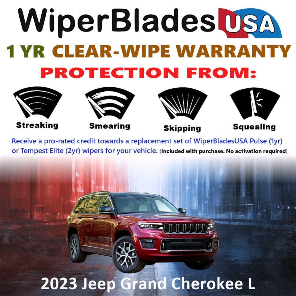 2023 Jeep Grand Cherokee L Front w/Rear Wiper blades Set Includes 1yr Wear Warranty & Free Delivery