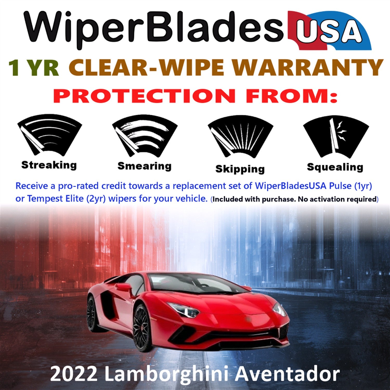 2022 Lamborghini Aventador Front Wiper blades Set Includes 1yr Wear Warranty & Free Delivery