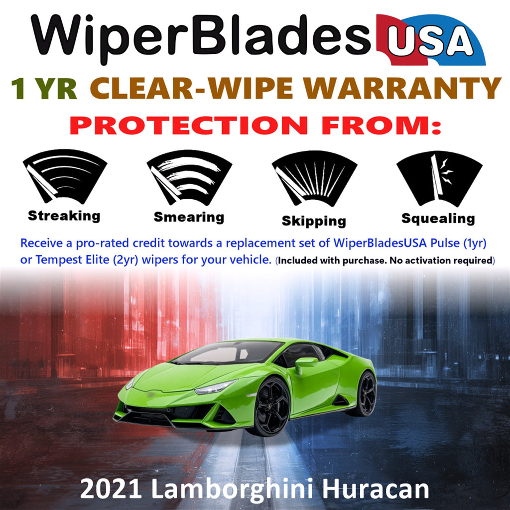 2021 Lamborghini Huracan Front Wiper blades Set Includes 1yr Wear Warranty & Free Delivery