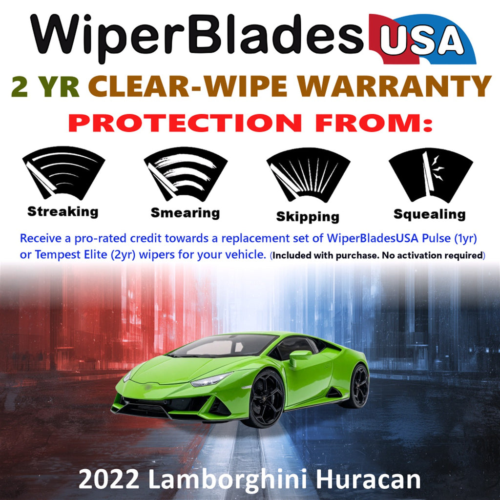 2022 Lamborghini Huracan Front Wiper blades Set  Includes 2yr Wear Warranty & Free Delivery