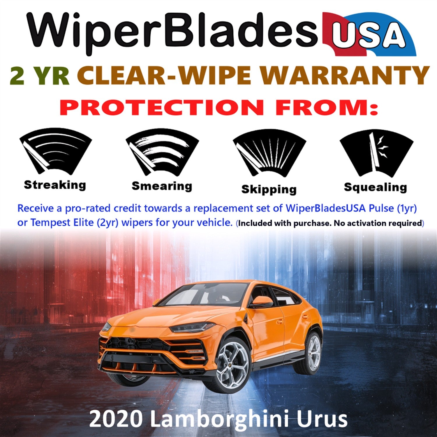 2020 Lamborghini Urus Front Wiper blades Set  Includes 2yr Wear Warranty & Free Delivery