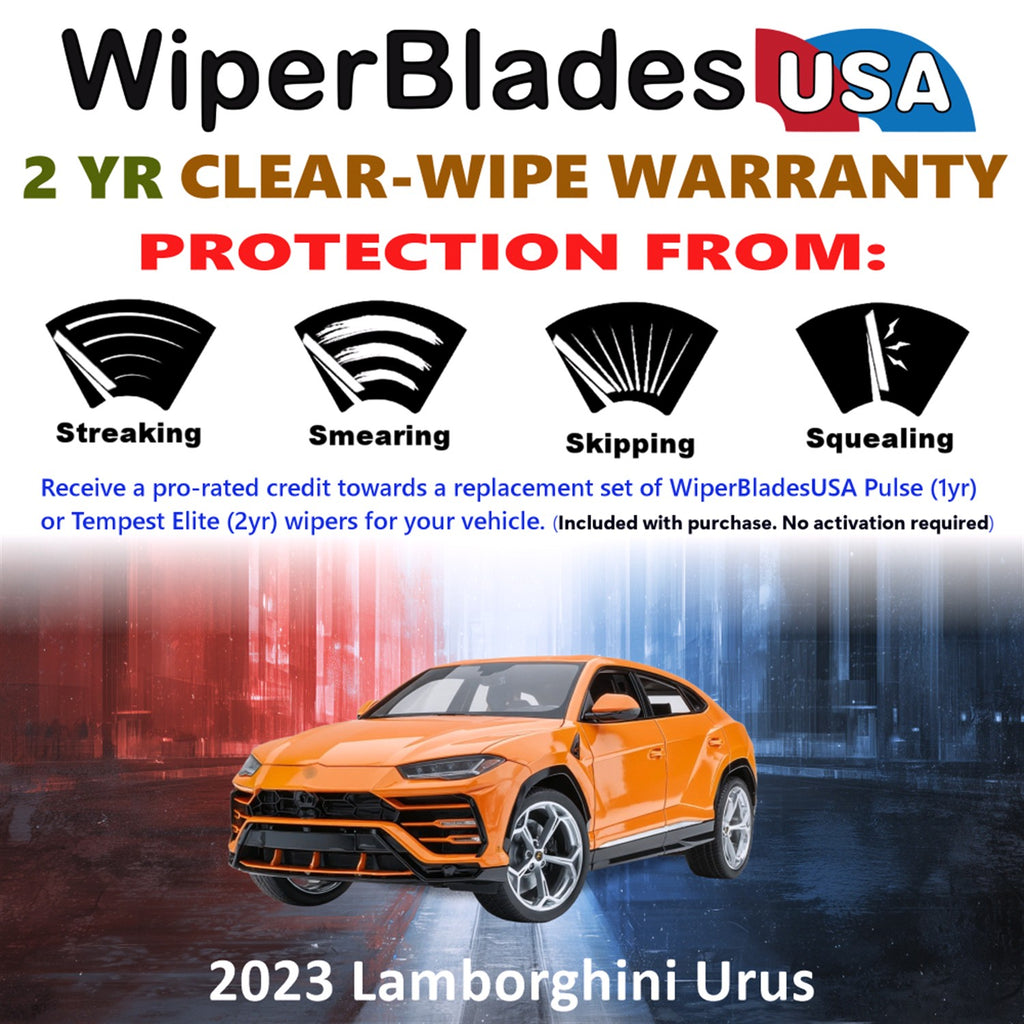 2023 Lamborghini Urus Front Wiper blades Set  Includes 2yr Wear Warranty & Free Delivery