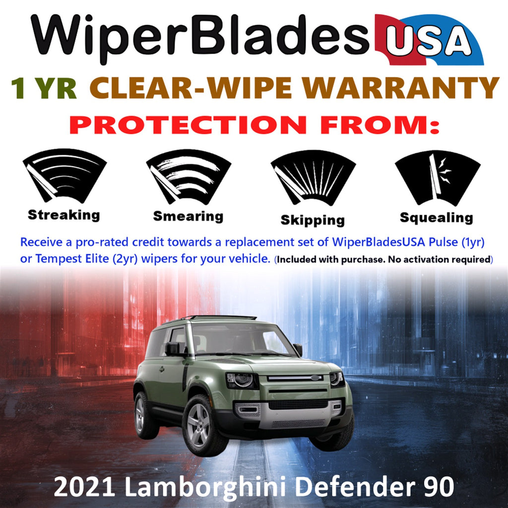 2021 Lamborghini Defender 90 Front Wiper blades Set Includes 1yr Wear Warranty & Free Delivery