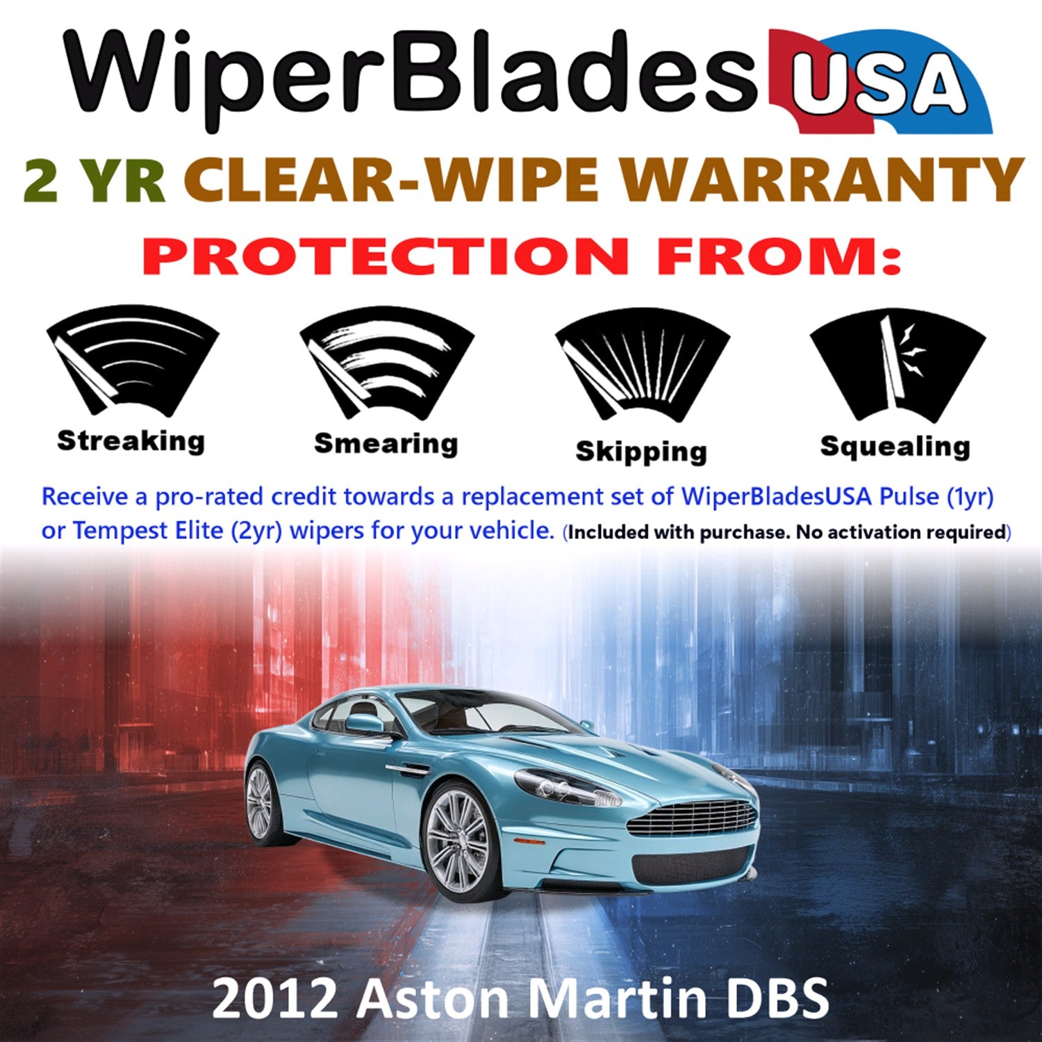 2012 Aston Martin DBS Front Wiper blades Set  Includes 2yr Wear Warranty & Free Delivery