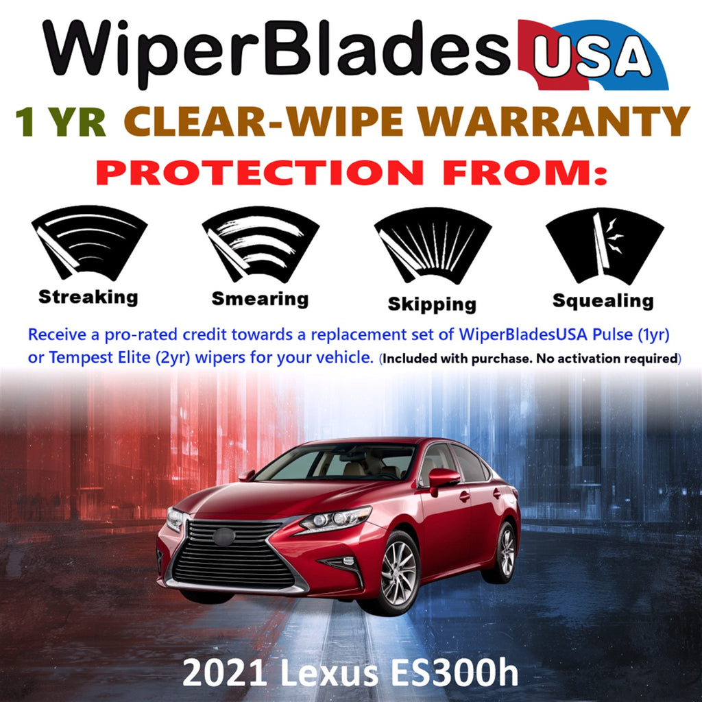 2021 Lexus ES300h Front Wiper blades Set Includes 1yr Wear Warranty & Free Delivery