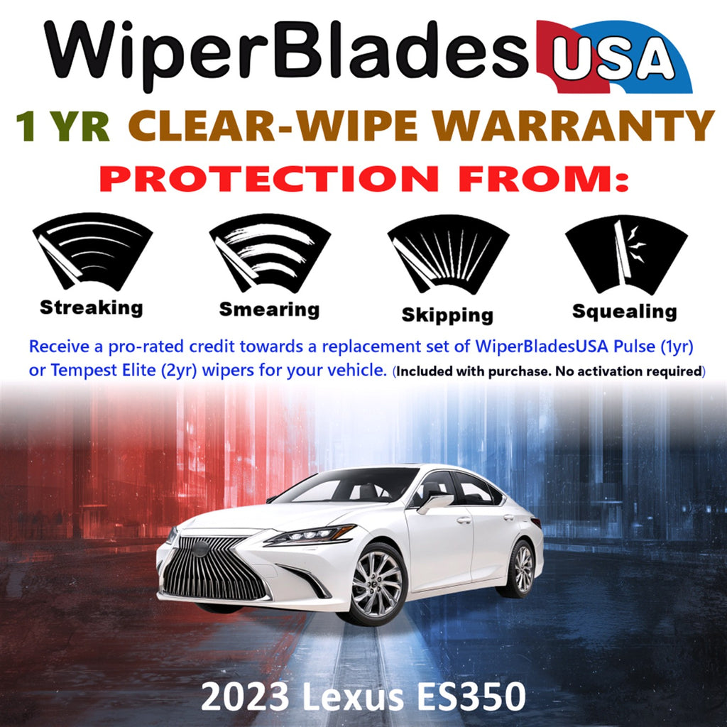 2023 Lexus ES350 Front Wiper blades Set Includes 1yr Wear Warranty & Free Delivery