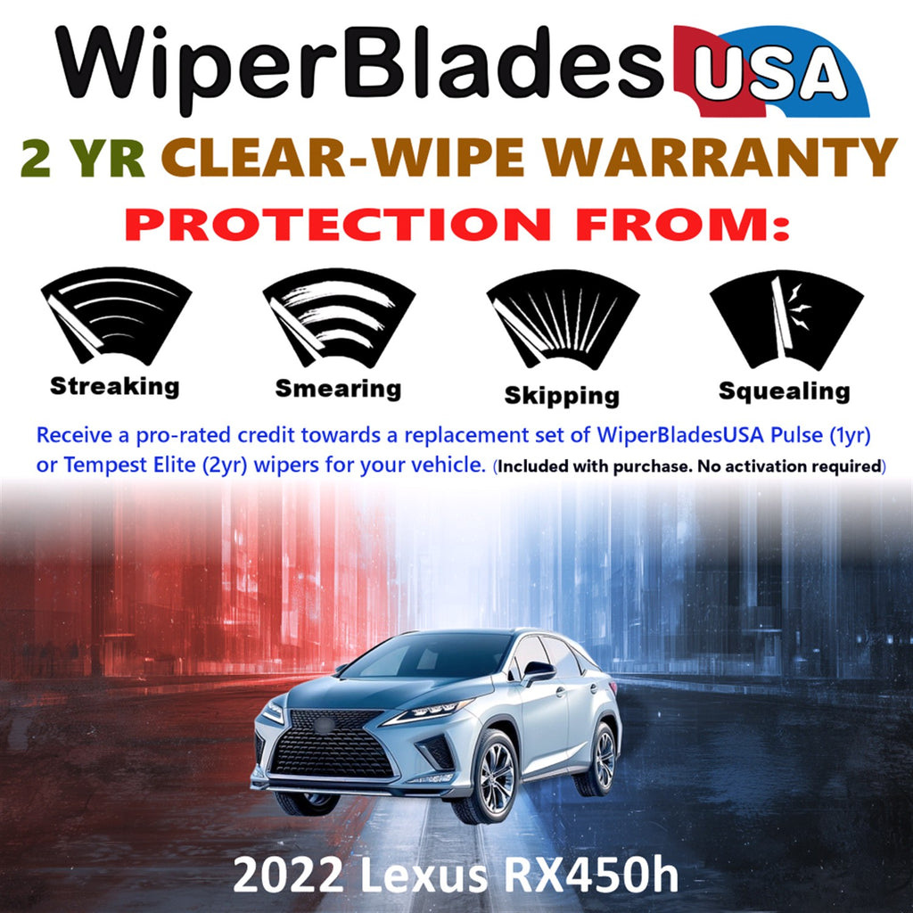 2022 Lexus RX450h Front Wiper blades Set  Includes 2yr Wear Warranty & Free Delivery