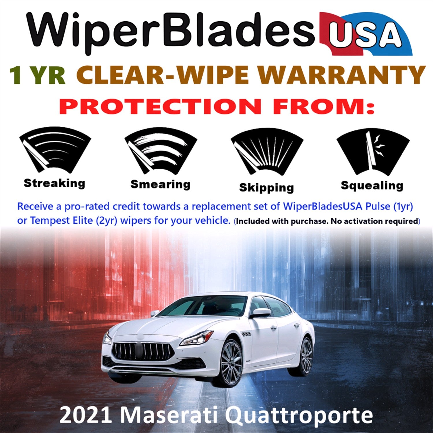 2021 Maserati Quattroporte Front Wiper blades Set Includes 1yr Wear Warranty & Free Delivery