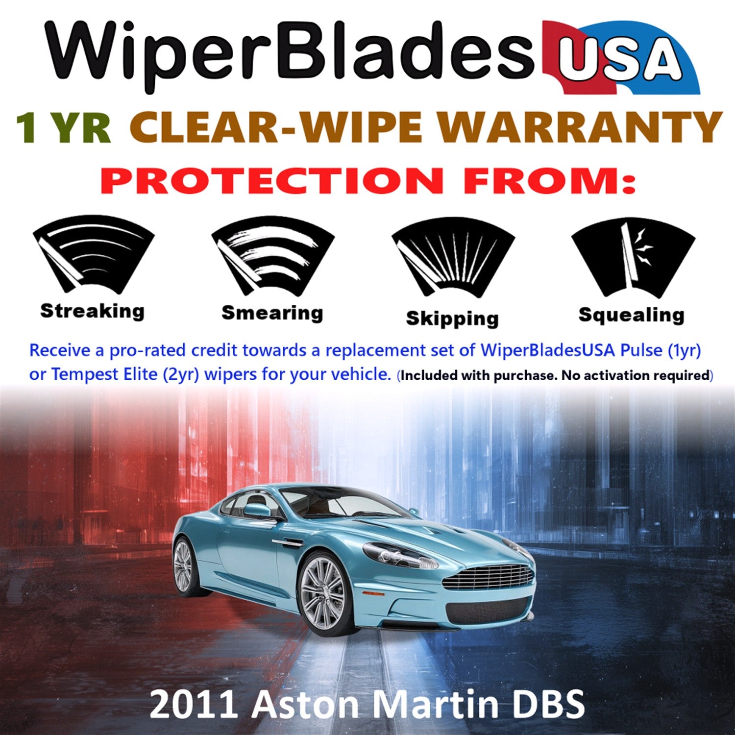 2011 Aston Martin DBS Front Wiper blades Set Includes 1yr Wear Warranty & Free Delivery