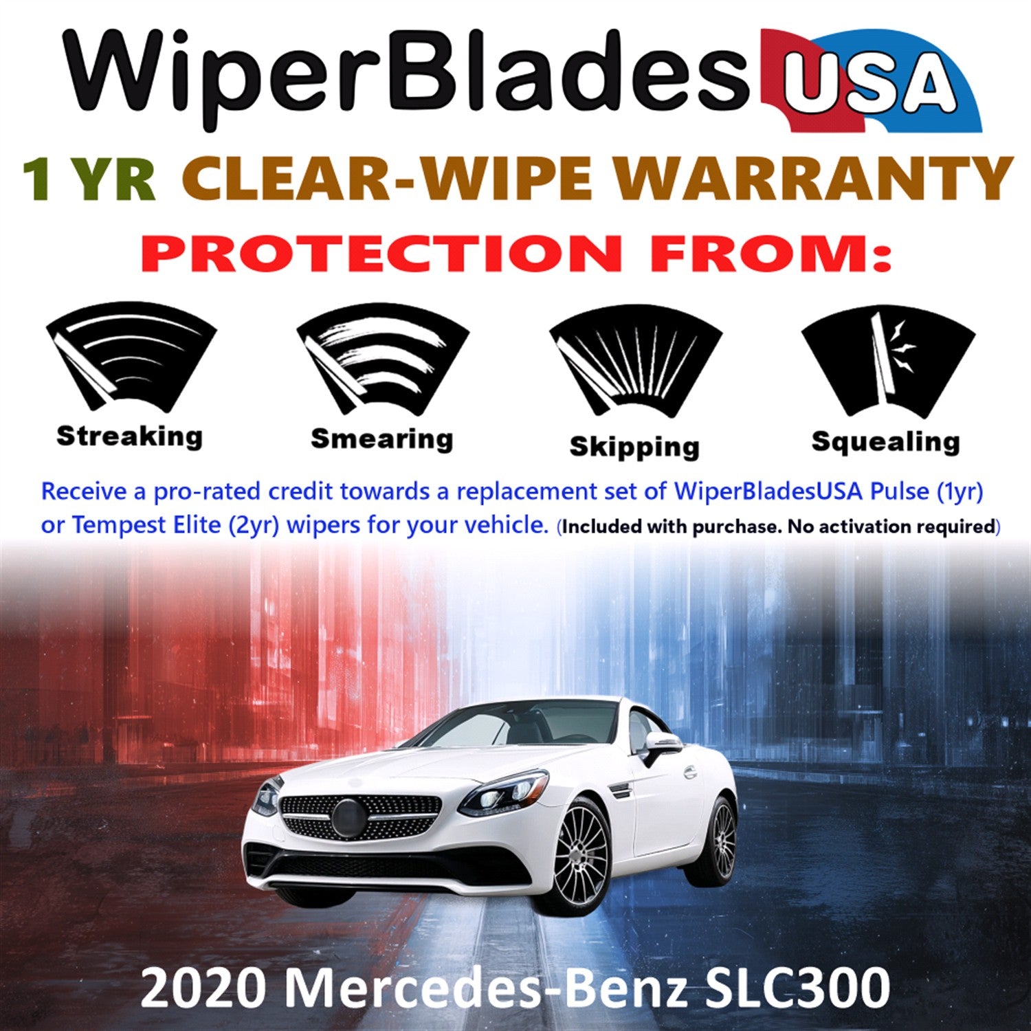 2020 Mercedes-Benz SLC300 Front Wiper blades Set Includes 1yr Wear Warranty & Free Delivery