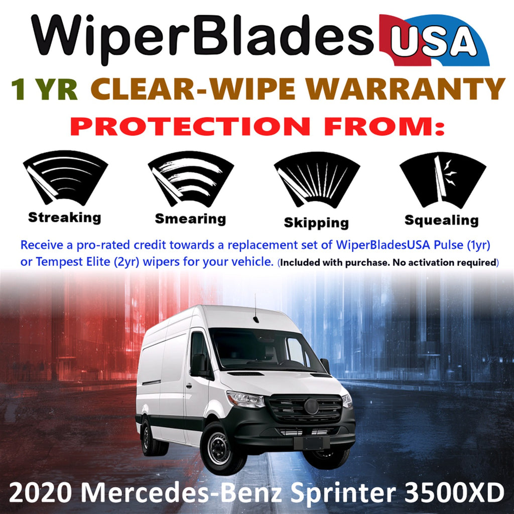 2020 Mercedes-Benz Sprinter 3500XD Front Wiper blades Set Includes 1yr Wear Warranty & Free Delivery