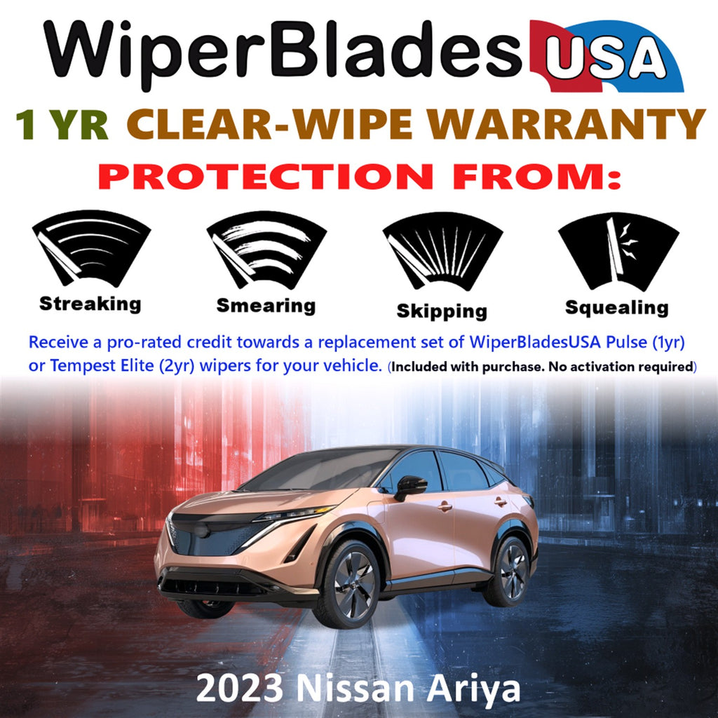 2023 Nissan Ariya Front w/Rear Wiper blades Set Includes 1yr Wear Warranty & Free Delivery