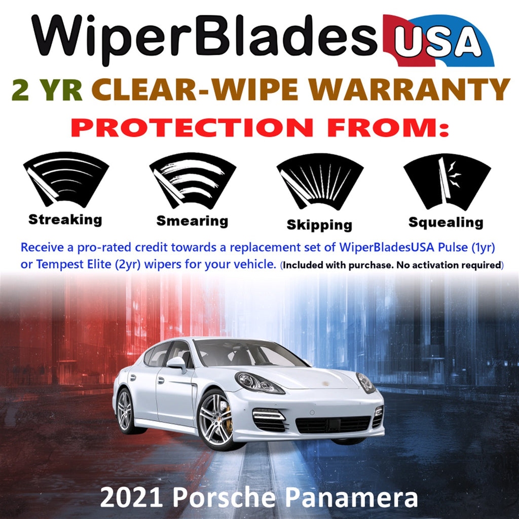 2021 Porsche Panamera Front Wiper blades Set  Includes 2yr Wear Warranty & Free Delivery