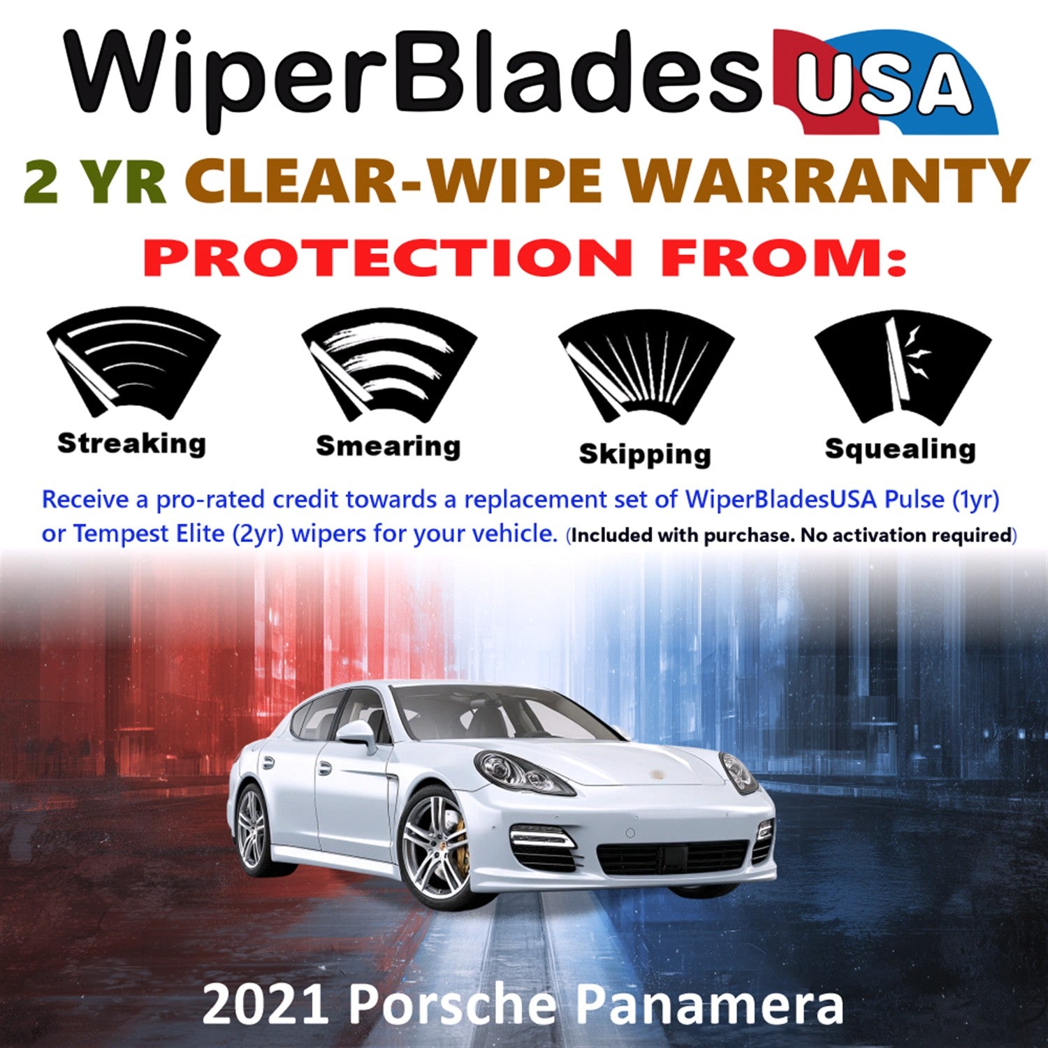 2021 Porsche Panamera Front Wiper blades Set  Includes 2yr Wear Warranty & Free Delivery