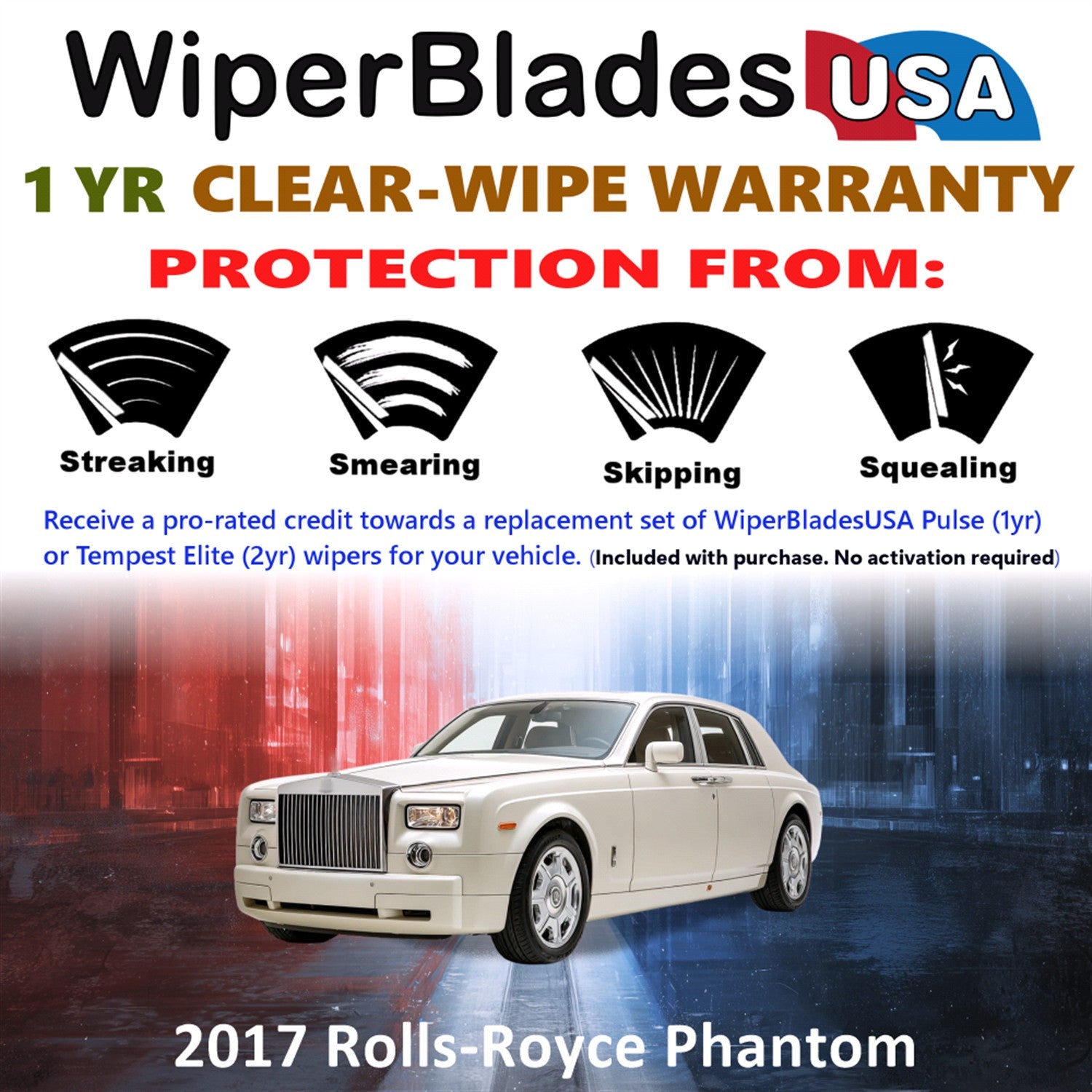 2017 Rolls-Royce Phantom Front Wiper blades Set Includes 1yr Wear Warranty & Free Delivery