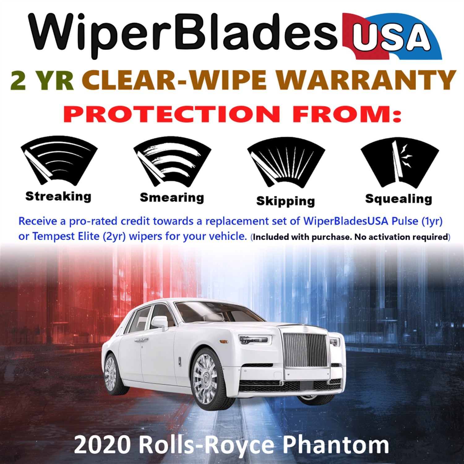 2020 Rolls-Royce Phantom Front Wiper blades Set  Includes 2yr Wear Warranty & Free Delivery