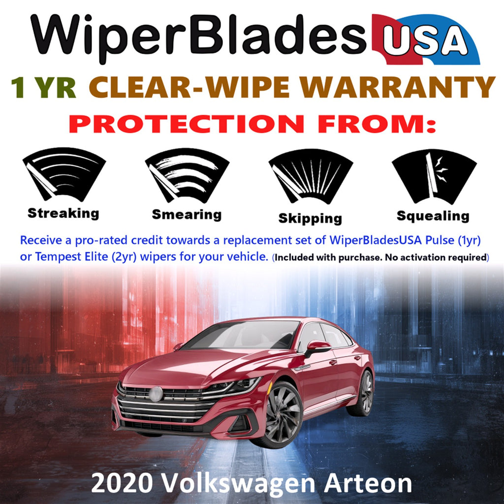 2020 Volkswagen Arteon Front Wiper blades Set Includes 1yr Wear Warranty & Free Delivery