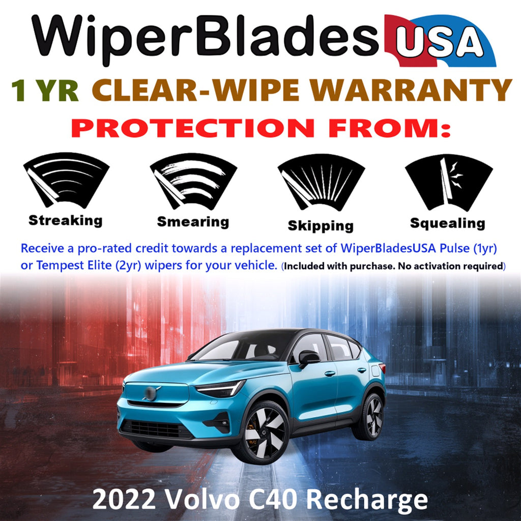 2022 Volvo C40 Recharge Front Wiper blades Set Includes 1yr Wear Warranty & Free Delivery