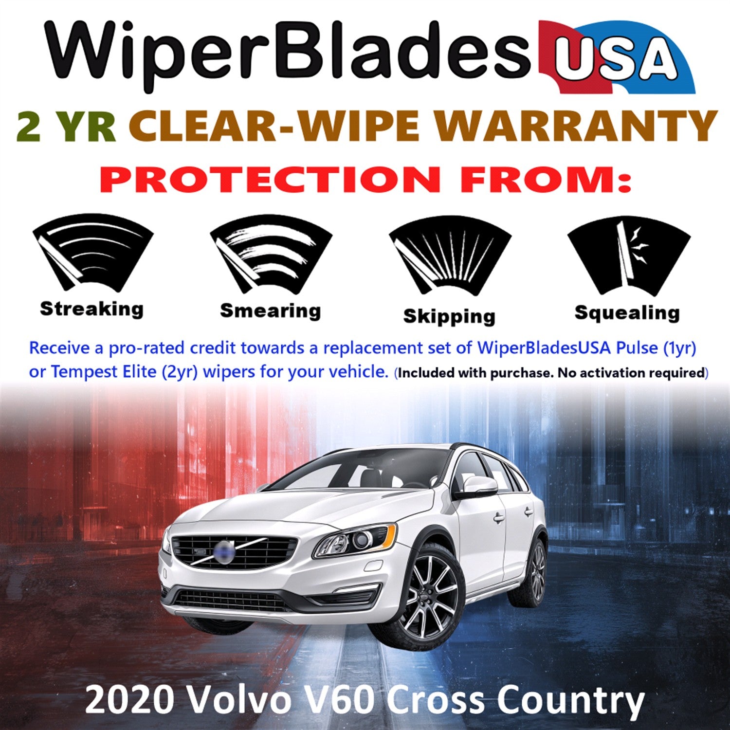 2020 Volvo V60 Cross Country Front Wiper blades Set  Includes 2yr Wear Warranty & Free Delivery