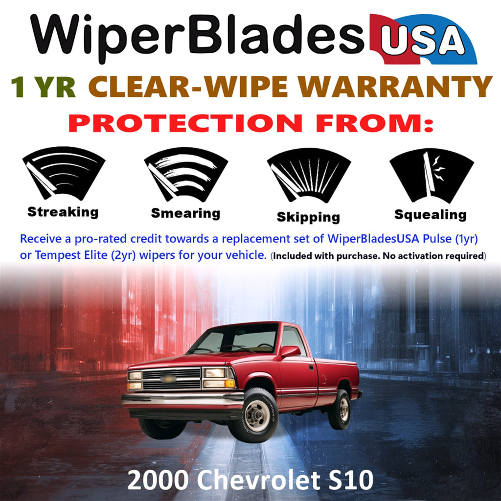 2000 Chevrolet S10 Front Wiper blades Set Includes 1yr Wear Warranty & Free Delivery