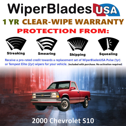 2000 Chevrolet S10 Front Wiper blades Set Includes 1yr Wear Warranty & Free Delivery