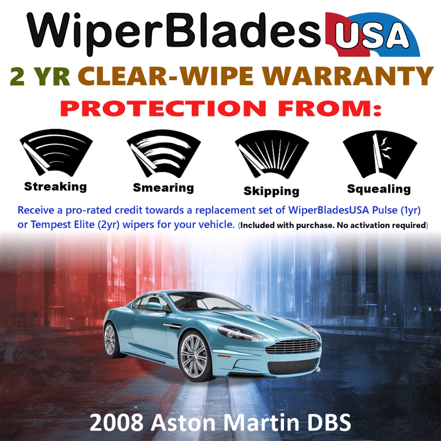 2008 Aston Martin DBS Front Wiper blades Set  Includes 2yr Wear Warranty & Free Delivery