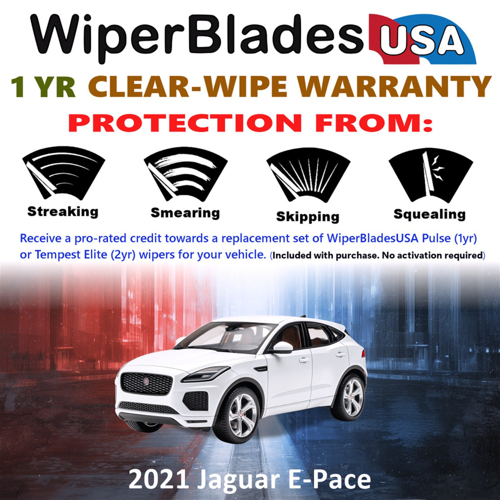 2021 Jaguar E-Pace Front Wiper blades Set Includes 1yr Wear Warranty & Free Delivery