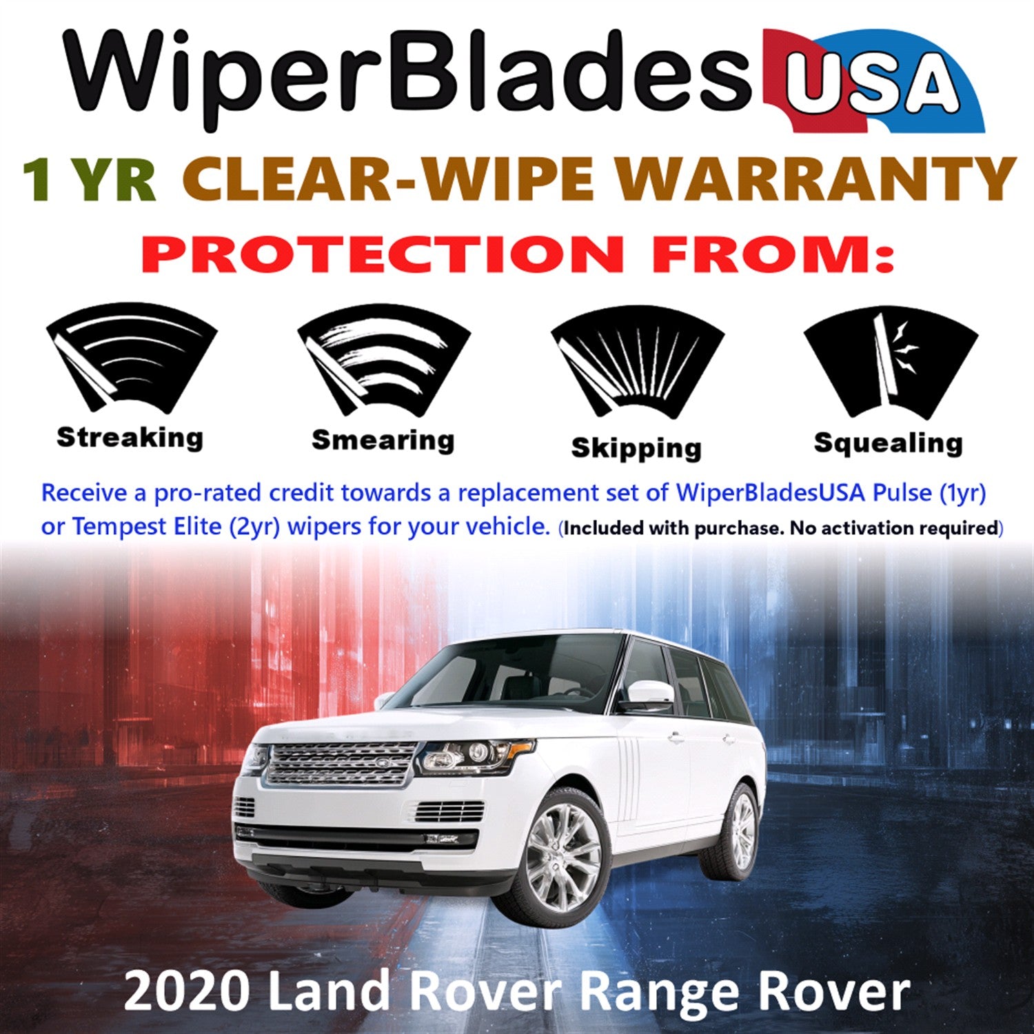 2020 Land Rover Range Rover Front Wiper blades Set Includes 1yr Wear Warranty & Free Delivery