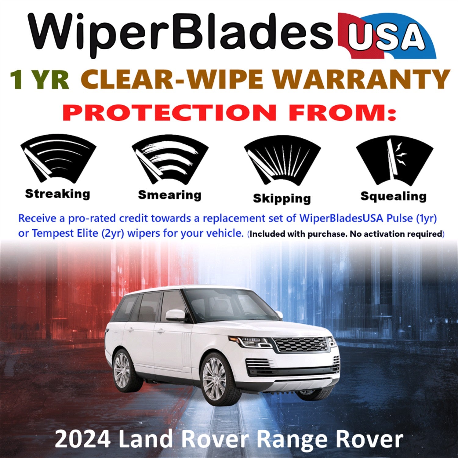 2024 Land Rover Range Rover Front Wiper blades Set Includes 1yr Wear Warranty & Free Delivery