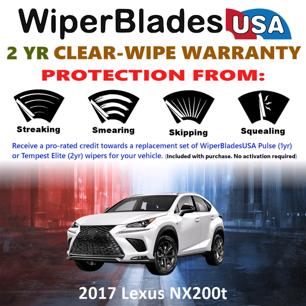 2017 Lexus NX200t Front Wiper blades Set  Includes 2yr Wear Warranty & Free Delivery
