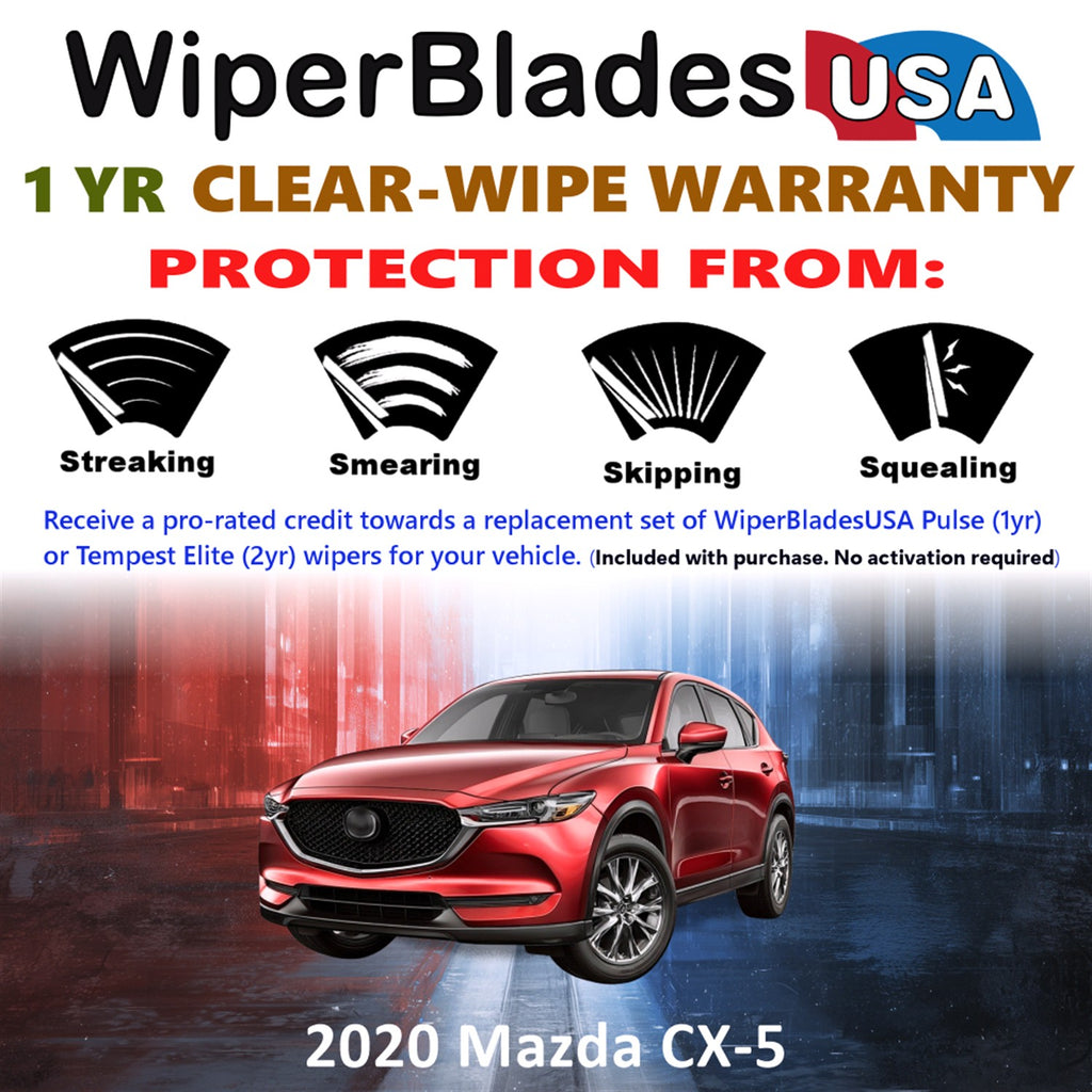2020 Mazda CX-5 Front w/Rear Wiper blades Set Includes 1yr Wear Warranty & Free Delivery